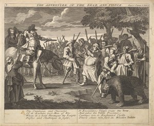 The Adventure of the Bear and the Fiddle Plate 3: Illustrationer till Samuel Butlers..., 1725-30. av William Hogarth