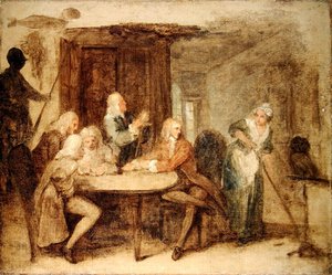 The Antiquaries (olja på duk) av William Hogarth