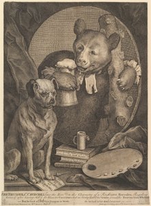 Slagskämpen (karikatyr av Charles Churchill) av William Hogarth
