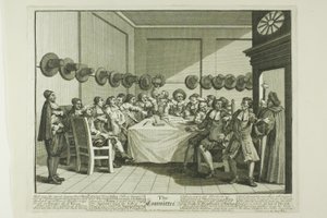 Kommittén, platta tio från Hudibras av William Hogarth