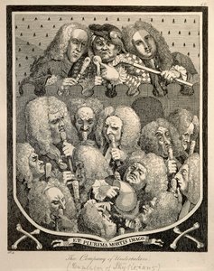 The Company of Undertakers av Georg Friedrich Haendel, karikatyrgravyr av William Hogarth av William Hogarth