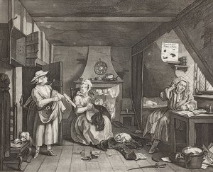 Den nödställda poeten. 1736/40 av William Hogarth