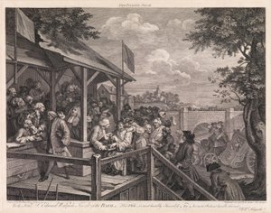 Valet, plansch 3: ”Omröstningen” av William Hogarth