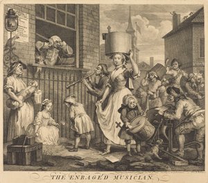 Den arga musikern av William Hogarth