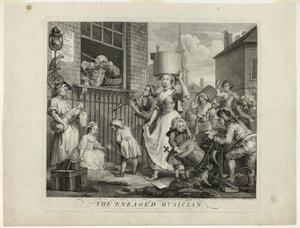 Den arga musikern av William Hogarth
