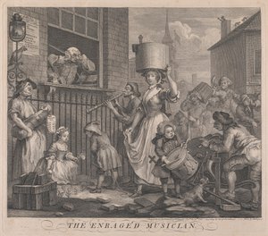 Den arga musikern av William Hogarth