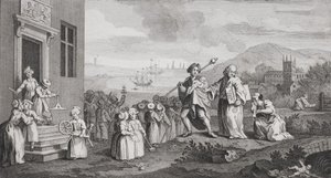 The Foundlings, graverad av F. Morellon La Cave av William Hogarth