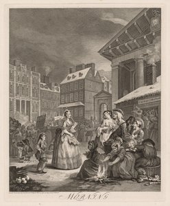 De fyra tiderna på dagen: Morgon, 1738. av William Hogarth