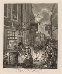 De fyra tiderna på dygnet: Natten av William Hogarth