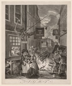 De fyra tiderna på dygnet: Natten av William Hogarth