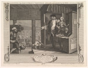 Den flitige Prentice en favorit och anförtrodd av sin Master Industry a..., 30 september 1747. av William Hogarth