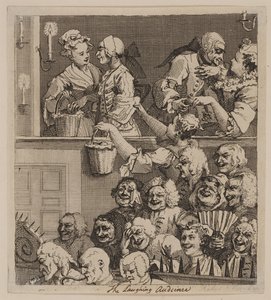 Den skrattande publiken av William Hogarth