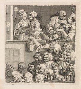 Den skrattande publiken, 1733. av William Hogarth