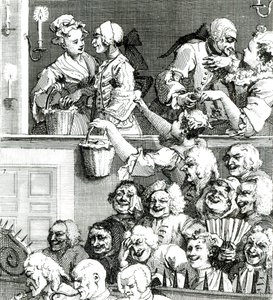 Den skrattande publiken, 1733 av William Hogarth