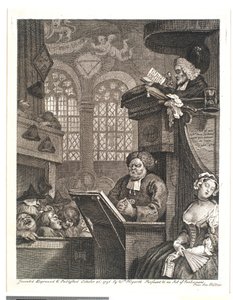 Den sovande församlingen av William Hogarth