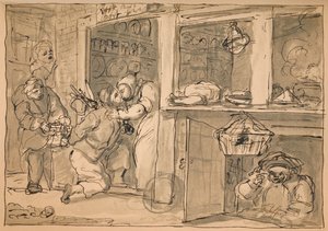 Oanvänd teckning för industri och sysslolöshet, 1747. av William Hogarth