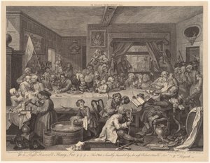 Valbankett, blad 1 i serien "Valen" av William Hogarth