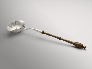 Punch eller Toddy Ladle, ca. 1754-1785 (silver och oidentifierat trä) av William Hollingshead