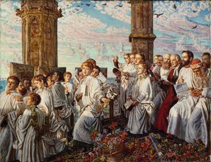 Maj morgon på Magdalen College, Oxford, Ancient Annual Ceremony av William Holman Hunt
