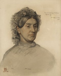 Mrs Thomas Combe (1806-1893) (röd och svart krita) av William Holman Hunt