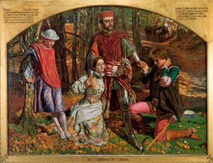 Valentine räddar Sylvia från Proteus, 1851. av William Holman Hunt