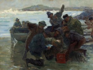 Skiss för Cast Up by the Sea, ca 1895 (olja på duk)