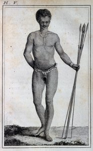 Khoikhoi man (Hottentot), från Travels of Le Vaillant in i de inre delarna av Afrika via Godahoppsudden, åren 1783 av William Home Lizars