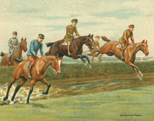 Tävlar historiska och moderna, spiranjakt för allierade officerare (chromolitho)