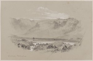 Grasmere, Westmorland (krita och gouache på papper) av William Hull