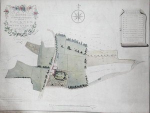 Plan över en egendom belägen vid Grove Street i församlingen Hackney av William Hurst Ashpitel