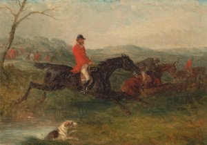 Foxhunting: Rensar en bäck av William J. Shayer