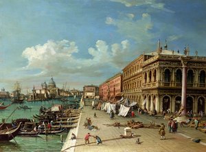 Utsikt över Molo mot ingången till Canal Grande, Venedig