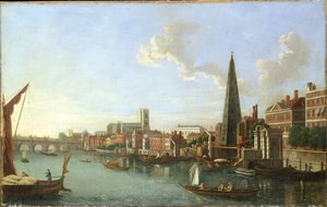 Westminster Bridge (kväll), mitten av 1700-talet (olja på duk) av William James