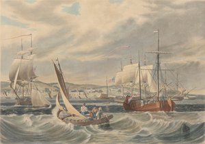 View of the New York Quarantine, Staten Island, publicerad 1833.
