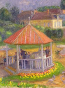 Bandstand (olja på duk på kartong) av William James Glackens