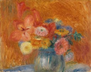 Grön skål med blommor av William James Glackens