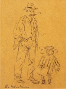 Man med barn av William James Glackens