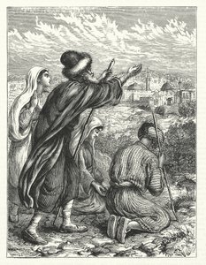 Judiska pilgrimer i sikte på Jerusalem (gravyr) av William James Webbe
