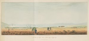 En vy över Kapstaden, Table Bay och Tygerberg, från Travels in the Interior of Southern Africa, vol. 1 av William John (after) Burchell