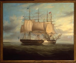 Shannon och Chesapeake i hand-till-hand-strid, 1813 / Gem. W.J. Huggins