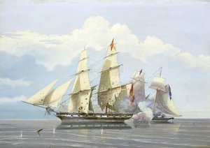 "HMS Buzzards kapning av det spanska slavhandelsfartyget 