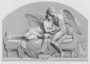 Cupid och Psyche, från statyn av J Gibson, RA i Collection of the Queen (gravyr)