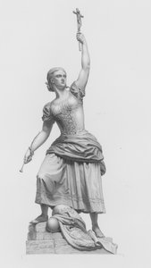 The Maid of Zaragossa, graverad av W Roffe från statyn av J Bell (gravyr)