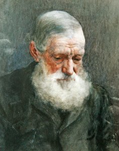 Porträtt av en skäggig gentleman, ca 1880 (akvarell på papper)