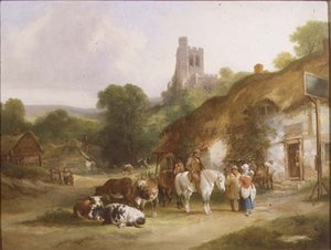 The Plough Inn (olja på duk) av William Joseph Shayer