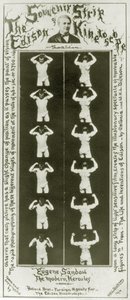 Souvenirremsan av Edison Kinetoscope Eugene Sandow, den moderna Hercules, c.1894 bw foto av William Kennedy Laurie Dickson