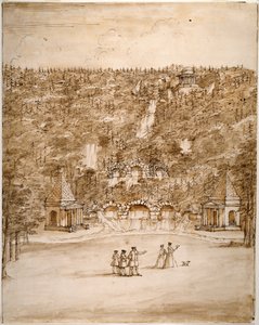 Chatsworth: design för en Cascade, tidigt 1740-tal (Penna och brunt bläck med brun tvätt över penna på papper)