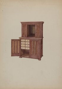 Skåp, med elfenbensnyckelhål, ca. 1937. av William Kieckhofel