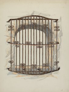 Iron Grille at Window a Restoration, ca. 1941. av William Kieckhofel