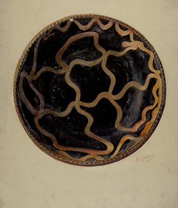 Pa. tysk maträtt, ca. 1937. av William L Antrim